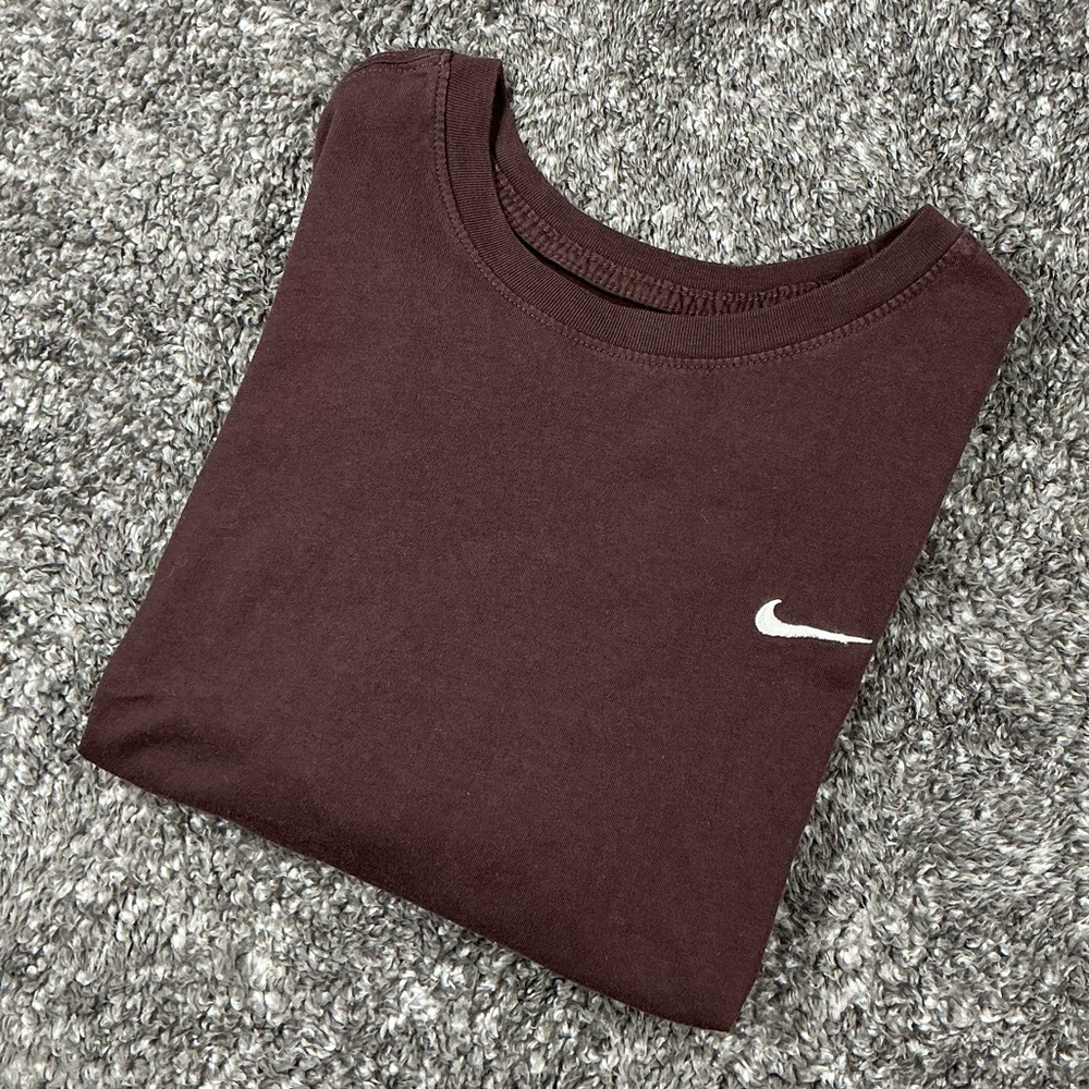 Nike Burgundy Tee with White Swoosh Medium